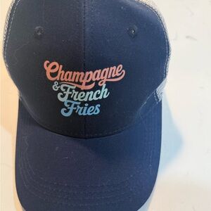 Navy Blue Trucker Hat with Fun Text